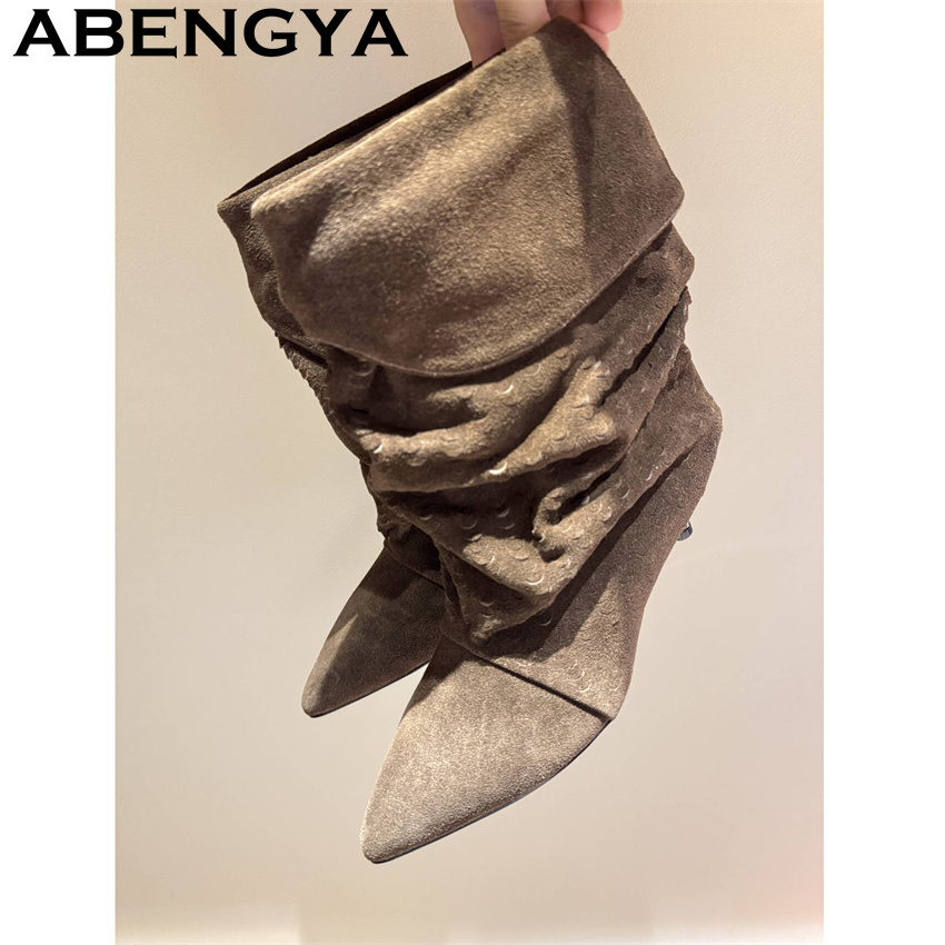 รองเท้าบูทสั้นระดับกลางน่องสำห - Ethnic And Fashion บทวิจารณ์และราคา