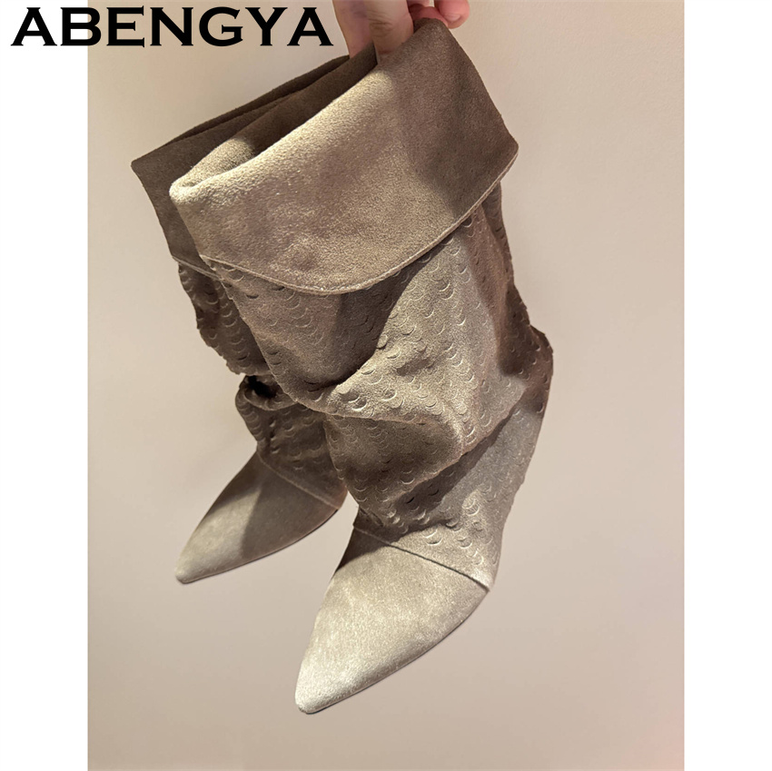 รองเท้าบูทสั้นระดับกลางน่องสำห - Ethnic And Fashion บทวิจารณ์และราคา