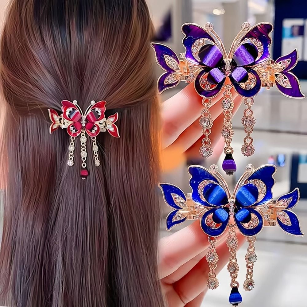 กิ๊บติดผมรูปผีเสื้อประดับเพชร  - Ethnic Fashion Designers บทวิจารณ์และราคา