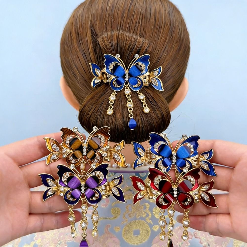 กิ๊บติดผมรูปผีเสื้อประดับเพชร  - Ethnic Fashion Designers บทวิจารณ์และราคา