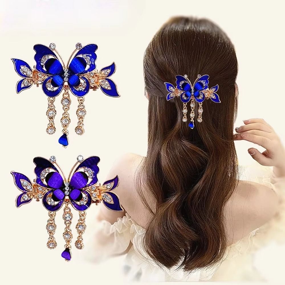 กิ๊บติดผมรูปผีเสื้อประดับเพชร  - Ethnic Fashion Designers บทวิจารณ์และราคา
