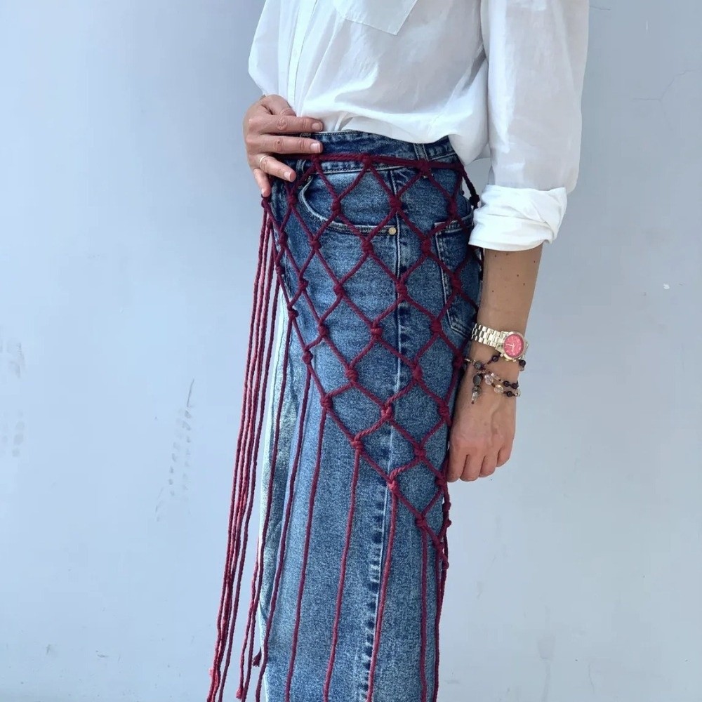 ผ้าคลุมไหล่ลายโบฮีเมียนแบบตาข่ - Ethnic Fashion Designers บทวิจารณ์และราคา