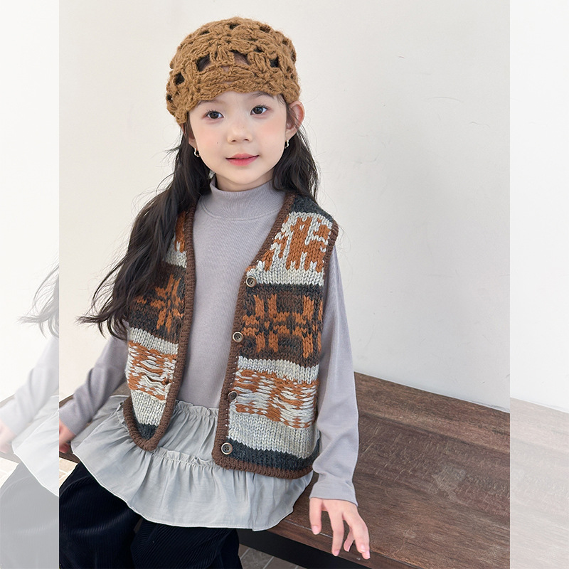 เสื้อกั๊กถักสไตล์เรโทรสำหรับเด - Ethnic Fashion Boutique บทวิจารณ์และราคา